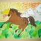 Este del caballo lo tengo pintado de muchas maneras y colores diferentes, pero no se donde he guardado los demás...  Lo hice con unos 12 años 