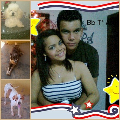 mi familia, rocky ponita Aaron mi novia y yo.