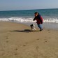 un dia de playita,jugando con las olas y mi peke