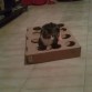 con su nuevo juguete echo a mano 