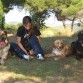 A los seis meses, descansando con su dueña(no sé que raza es) en Collserola.