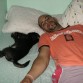 con su papi