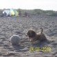 jugando a la pelota en la playita