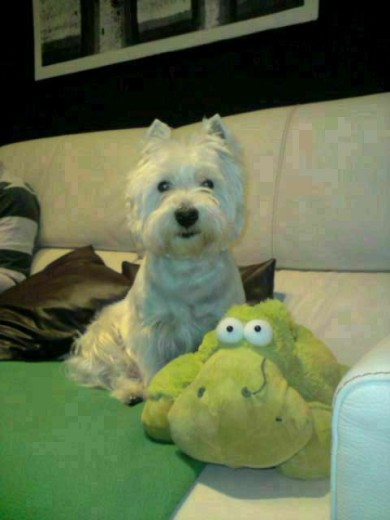 con su muñeco favorito