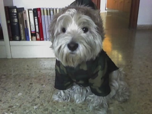 Pepa preparada para salir, muy abrigada ya que hace frío